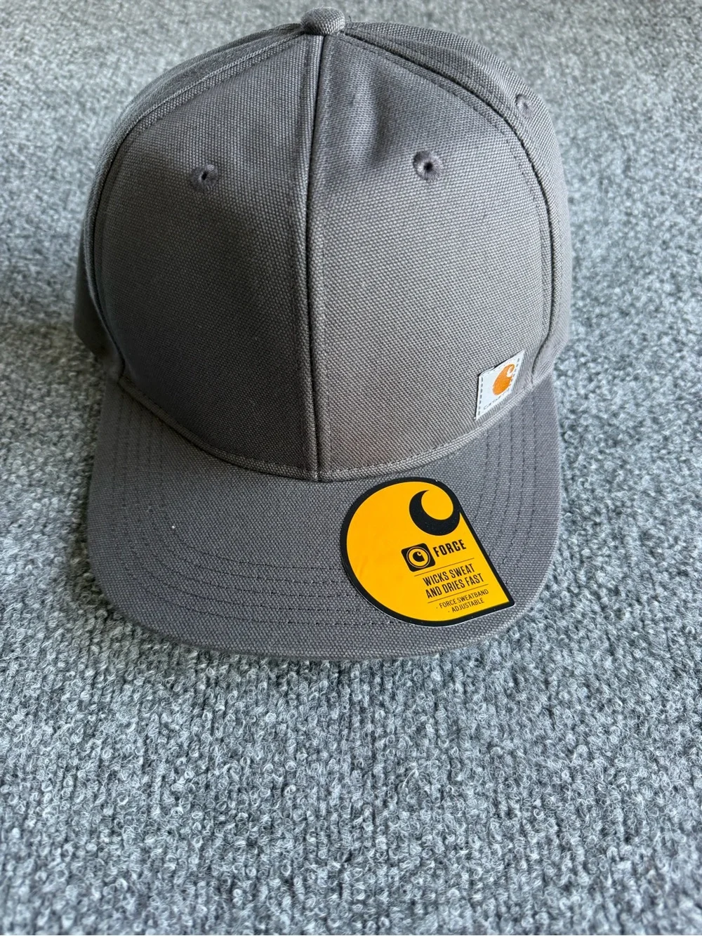 Carhartt Firm Duck Bill Charcoal Structured Snapback Cap with Logo Patch